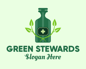 Green Natural Medicine Bottle logo design