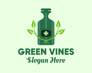 Green Natural Medicine Bottle logo design