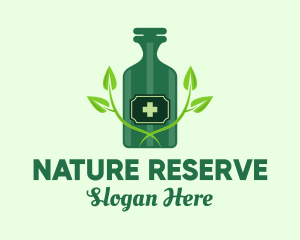 Green Natural Medicine Bottle logo design