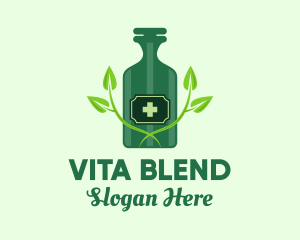 Green Natural Medicine Bottle logo design