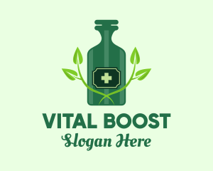 Green Natural Medicine Bottle logo design