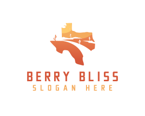 Texas desert Map logo design