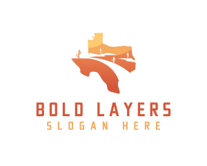 Texas desert Map logo design