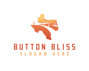 Texas desert Map logo design