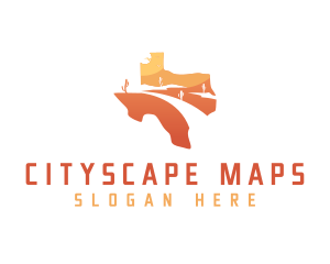 Texas desert Map logo design