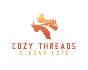 Texas desert Map logo design