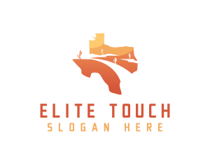 Texas desert Map logo design