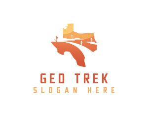 Texas desert Map logo design