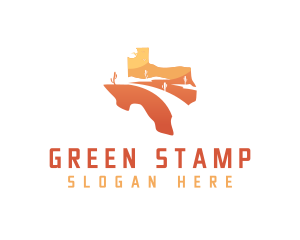 Texas desert Map logo design