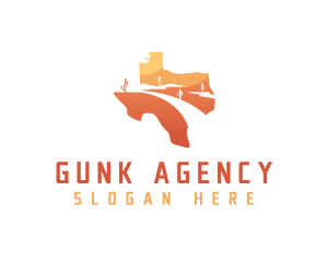 Texas desert Map logo design