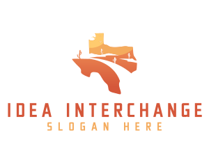 Texas desert Map logo design