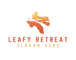 Texas desert Map logo design