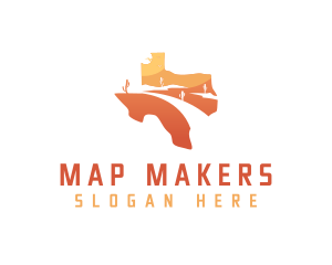 Texas desert Map logo design