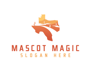 Texas desert Map logo design