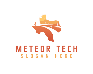 Texas desert Map logo design