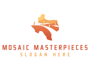 Texas desert Map logo design