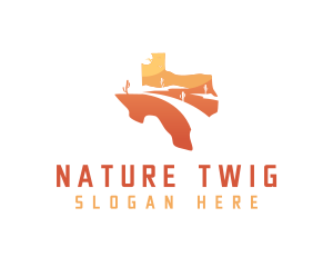 Texas desert Map logo design