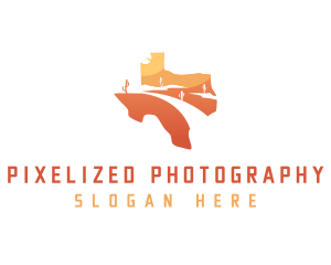 Texas desert Map logo design