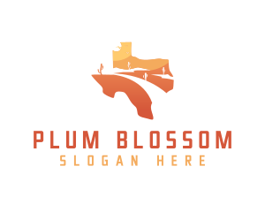 Texas desert Map logo design