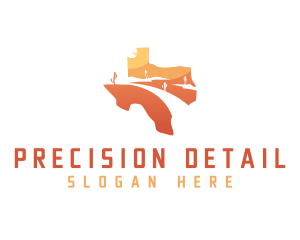 Texas desert Map logo design