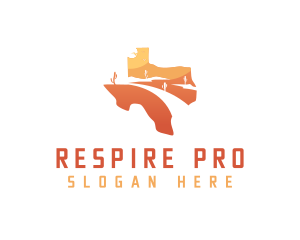 Texas desert Map logo design