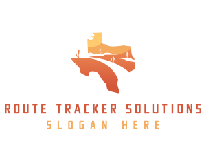 Texas desert Map logo design