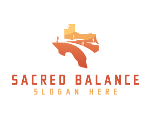 Texas desert Map logo design