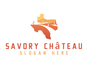 Texas desert Map logo design