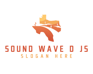 Texas desert Map logo design