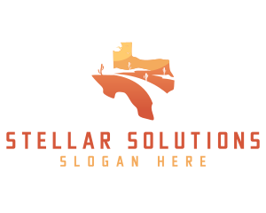 Texas desert Map logo design