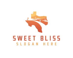 Texas desert Map logo design