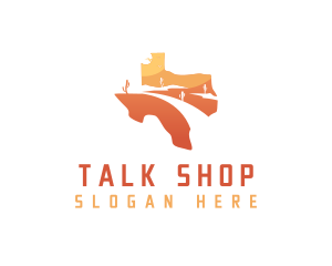 Texas desert Map logo design