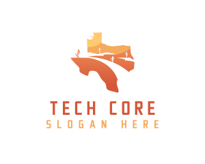 Texas desert Map logo design