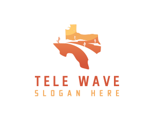 Texas desert Map logo design