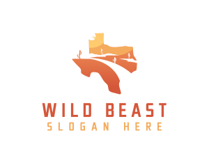 Texas desert Map logo design