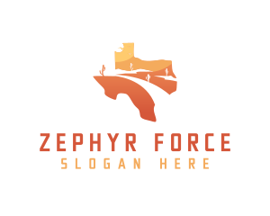 Texas desert Map logo design