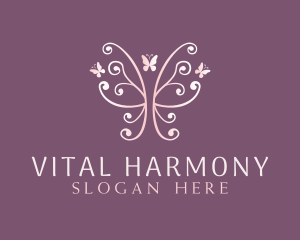 Feminine Butterfly Wings logo design