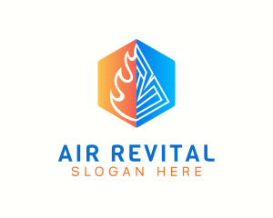 Heating Cooling Thermal logo design