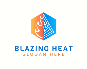 Heating Cooling Thermal logo design