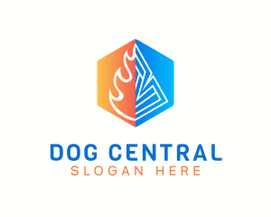 Heating Cooling Thermal logo design