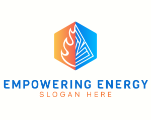 Heating Cooling Thermal logo design