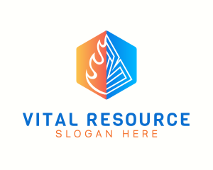 Heating Cooling Thermal logo design