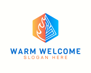 Heating Cooling Thermal logo design