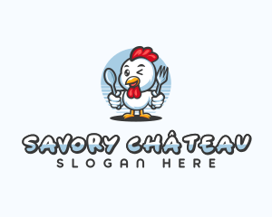 Spoon Fork Chicken logo design