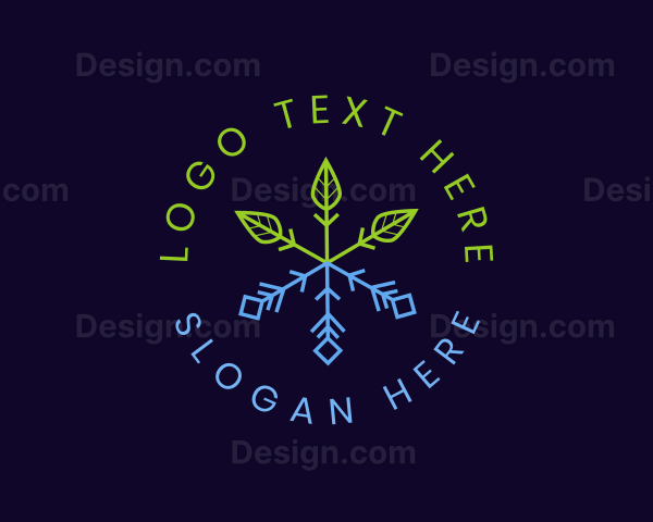 Eco Plant Snowflake Logo