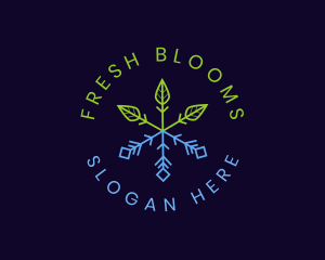 Eco Plant Snowflake logo design