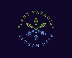 Eco Plant Snowflake logo design