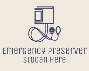 Minimalist Blood Pressure Cuff logo design