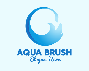 Blue Surf Wave  logo design