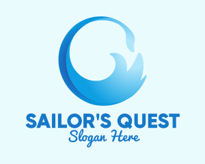 Blue Surf Wave  logo design